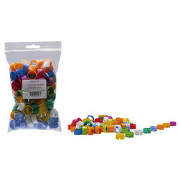 Produktbild von OLBA Vogelringe Klickringe bunt aus Kunststoff 100er Pack Durchmesser 16 mm