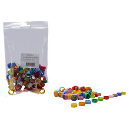 Produktbild von OLBA Vogelringe Klickringe für Papageien aus Kunststoff bunt 100er Pack Durchmesser 12 mm