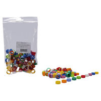 Produktbild von OLBA Vogelringe Klickringe für Papageien aus Kunststoff bunt 100er Pack Durchmesser 12 mm
