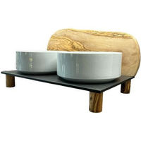 Produktbild von Olivenholz erleben Futterstation MOUNTAIN Erhöhter Napf aus Olivenholz 40 x 20 cm
