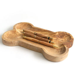 Produktbild von Olivi Futternapf Schale aus Olivenholz in Knochenform Braun 25,5 x 15 cm