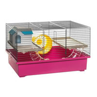 Produktbild von Ollesch Hamsterkäfig und Nagerkäfig für Mäuse und Hamster in Rosa mit Zubehör aus Metall 49x32,5x29cm