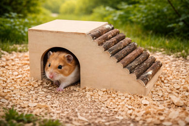 Ollesch Haselnusshaus aus Naturholz für Hamster und Mäuse 17 cm – Bild 1 von 5