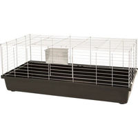 Produktbild von Ollesch Kleintierkäfig Rabbit für Kaninchen und Meerschweinchen aus Metall 100 x 56 x 45 cm Silber/Schwarz