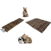 Produktbild von Ollesch Nagerbrücke und Leiter aus Holz für Kaninchen Meerschweinchen und Hamster 2 Stück Braun