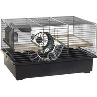 Produktbild von Ollesch Nagerkäfig für Hamster und Mäuse aus Draht mit Zubehör Schwarz 49x32,5x29cm