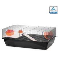 Produktbild von Ollesch Nagerkäfig für Hamster und Mäuse aus Metall Schwarz 78x47x30cm mit Zubehör