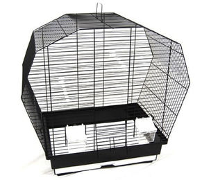 Ollesch Vogelkäfig für Wellensittiche und Spatzen aus Metall Schwarz 57 cm – Bild 1 von 4