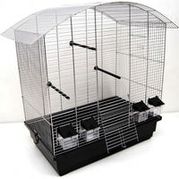 Produktbild von Ollesch Vogelkäfig Ula Vogelheim aus Metall in Schwarz und Silber mit Zubehör