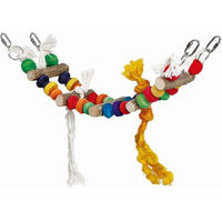 Produktbild von Ollesch Vogelspielplatz Hängebrücke aus Naturholz für Papageien 17,5 x 68 cm bunt