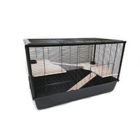 Produktbild von Ollesch XXL Nagerkäfig für Hamster und Mäuse aus Draht Schwarz 100 x 54 x 61 cm mit Zubehör