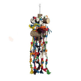 Ollesch XXL Papageienspielzeug aus Naturholz und Seilen für Papageien und Sittiche 90cm – Bild 1 von 4