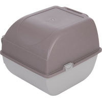 Produktbild von Omega Paw Roll'n Clean selbstreinigende Haubentoilette für Katzen in Grau und Beige