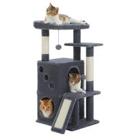 Produktbild von Omgoods Kratzbaum für Katzen in Grau mit Liegebereich und Kratzmatte 88 cm hoch