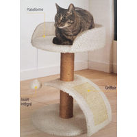 Produktbild von Omgoods Kratzbaum für Katzen mit Spielzeug aus Plüsch und Jute in Beige 30 x 40 cm