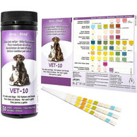 Produktbild von One+Step Urin Teststreifen für Hunde und Katzen zur Prüfung von 10 Gesundheitswerten