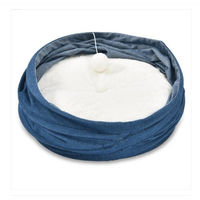Produktbild von Oneisall 2-in-1 Tierbett und Katzenhöhle aus Plüsch für Hunde und Katzen in Blau