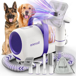 Oneisall 4 in 1 Profi Hundeschermaschine mit Staubsauger für Hunde und Katzen in Lila und Weiß - 3 l – Bild 1 von 5
