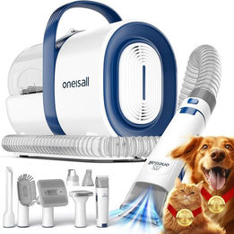Oneisall 7 in 1 Profi Hundeschermaschine mit integriertem Staubsauger in Weiß – Bild 1 von 5