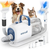 Produktbild von Oneisall 8 in 1 Profi Hundeschermaschine mit Staubsauger und Föhn für Hunde in Weiß