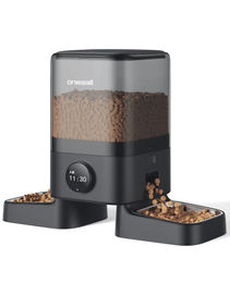 Oneisall Automatische Katzenfütterungsstation für 2 Katzen mit 20 Portionen und 5L Fassungsvermögen in Schwarz – Bild 1 von 7