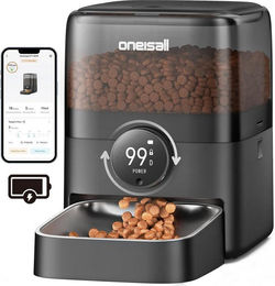 Oneisall Katzen-Futterautomat Kabellos mit App-Steuerung und WiFi in Lila – Bild 1 von 5