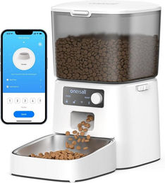 Oneisall Katzen-Futterautomat mit App-Steuerung und WiFi 3.5L Lila Weiß - 3,5 l – Bild 1 von 5