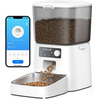 Produktbild von Oneisall Katzen-Futterautomat mit App-Steuerung und WiFi 3.5L Lila Weiß - 3,5 l