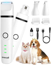 Oneisall Schermaschine 4 in 1 Komplett-Set für Hund und Katze mit Keramikschneiden in Weiß – Bild 1 von 5