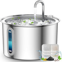 Produktbild von Oneisall Trinkbrunnen aus Edelstahl mit Pumpe und Filter 2L Silber - 2 l