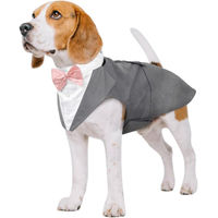 Produktbild von OnnPnnQ Hund Smoking Anzug mit Bandana Set aus Baumwolle Grau S-XXL