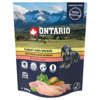 Produktbild von Ontario Hundefutter Pute und Huhn mit Gemüse in Sauce 300g monoproteinisch ohne Farb- und Aromastoffe