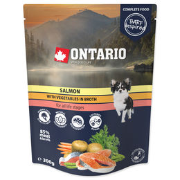 Ontario Katzenfutter Lachs mit Erbsen in Sauce 300g monoprotein ohne Farbstoffe und Konservierungsstoffe – Bild 1 von 1