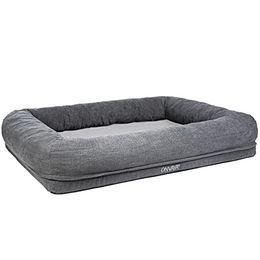 ONVAYA Hundebett Hundesofa Grau Größe M 98x75x18 cm mit waschbarem Bezug – Bild 1 von 13