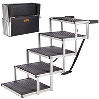 Produktbild von ONVAYA Hundetreppe faltbar aus Aluminium mit 5 Stufen als Hunderampe Einstieghilfe in Schwarz