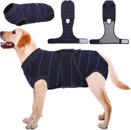 Opawell Hundebody Baumwolle Blau Grösse L Atmungsaktiv für OP und Kastration – Bild 1 von 5