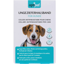 OptiPet 3er Pack Hundehalsband gegen Flöhe Zecken und Milben wasserfest für Welpen und Hunde in Schwarz 65cm - 1 Stk. – Bild 1 von 8