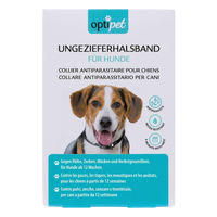 Produktbild von OptiPet 3er Pack Hundehalsband gegen Flöhe Zecken und Milben wasserfest für Welpen und Hunde in Schwarz 65cm - 1 Stk.