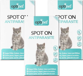 OptiPet Spot On für Katzen gegen Flöhe, Zecken, Milben und Läuse 18x 1ml Pipetten - 18 x 1 ml – Bild 1 von 13