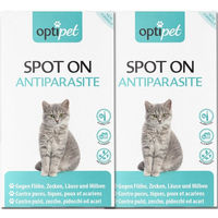 Produktbild von OptiPet Spot On Parasitenschutz für Katzen Adult gegen Flöhe, Zecken, Milben und Läuse - 12 x 1 ml