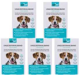 OptiPet Ungezieferhalsband für Hunde gegen Flöhe Zecken und Milben 5er Pack – Bild 1 von 13