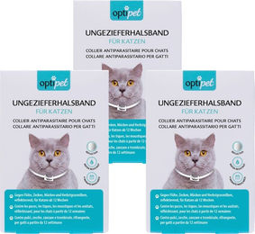 OptiPet Ungezieferhalsband für Katzen und Kitten gegen Flöhe Zecken und Milben 3er Pack – Bild 1 von 13