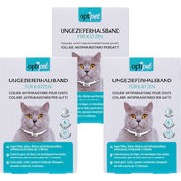 Produktbild von OptiPet Ungezieferhalsband für Katzen und Kitten gegen Flöhe Zecken und Milben 3er Pack