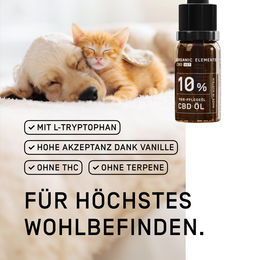 ORGANIC ELEMENTS Bio CBD-Öl zur Beruhigung für Hunde und Katzen 10% – Bild 1 von 3
