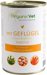 Produktbild von OrganicVet Hundedose Sensitive Geflügel Stückchen in Soße 400g