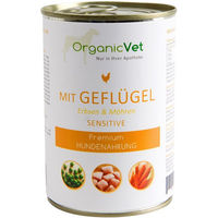 Produktbild von OrganicVet Hundedose Sensitive Geflügel Stückchen in Soße 400g