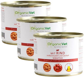 OrganicVet Katzen Schonkost Sensitive Rind und Geflügel mit Stückchen in Sauce 1000g – Bild 1 von 1
