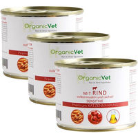 Produktbild von OrganicVet Katzen Schonkost Sensitive Rind und Geflügel mit Stückchen in Sauce 1000g