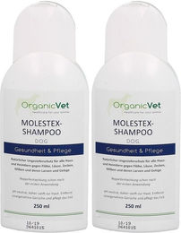 Produktbild von OrganicVet Molestex Shampoo gegen Flöhe, Läuse, Zecken und Milben für alle Tiergrößen 500 ml