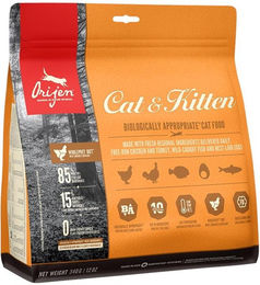 Orijen Cat & Kitten Getreidefreies Katzenfutter mit hohem Fleischanteil 340 g - 4 x 340 g – Bild 1 von 12
